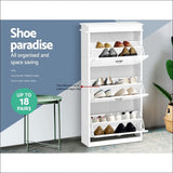 Artiss Shoe Cabinet Shoes Storage Rack White Organiser Shelf