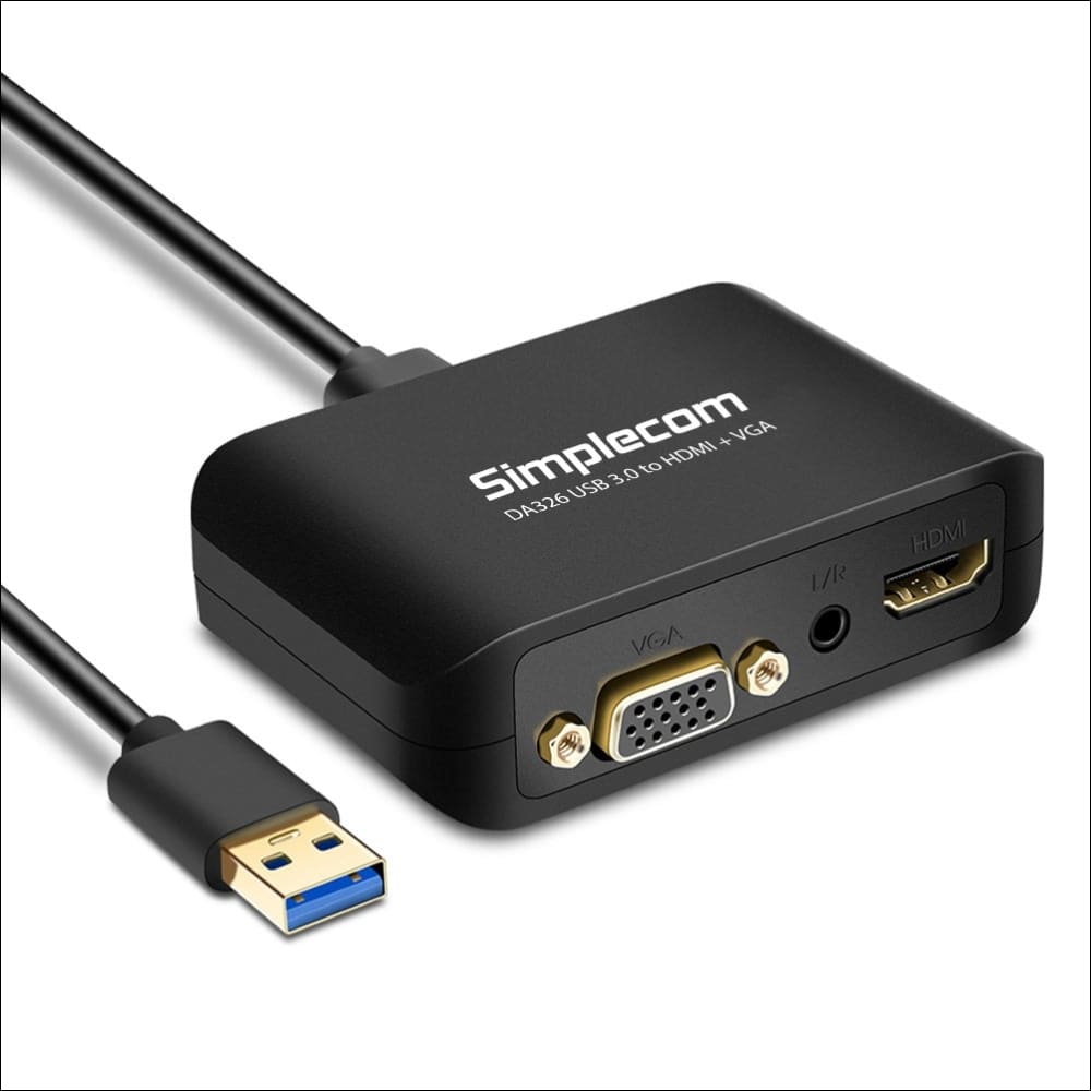 Simplecom Da326 Usb 3.0 to Hdmi + Vga Video Adapter with 