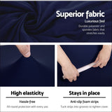 Artiss Sofa Cover Elastic Stretchable Couch Covers Navy 3 
