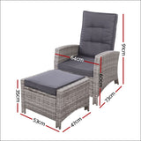 Sun Lounge Recliner Chair Wicker Lounger Sofa Day Bed 