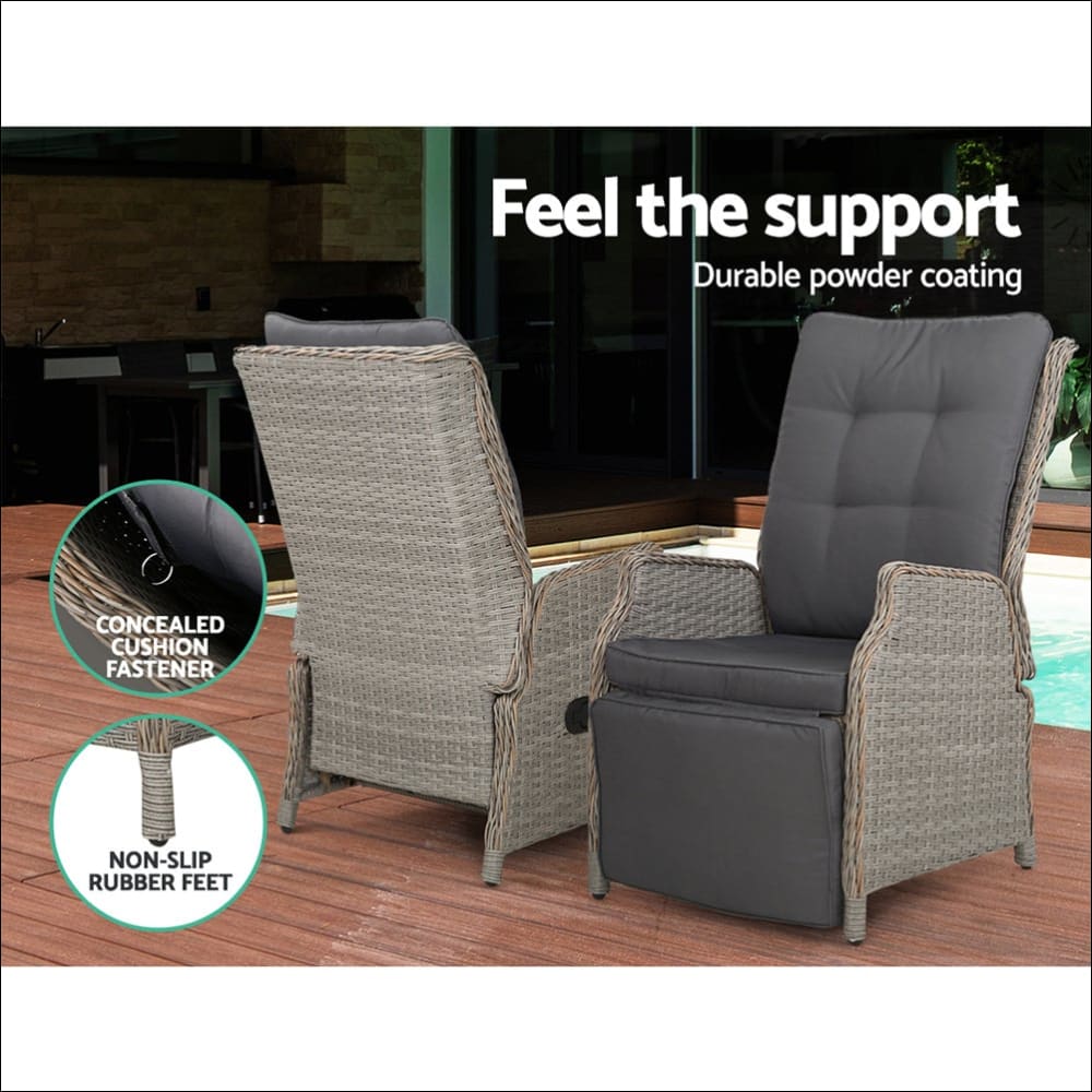 Gardeon Sun Lounge Setting Recliner Chair Outdoor Furniture 