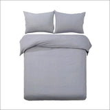 Super King Size Classic Quilt Cover Set - Grey - Home & 