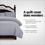 Super King Size Classic Quilt Cover Set - Grey - Home & 