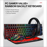 T-wolf Tf800 Rgb 4-pcs Gaming Keyboard/mouse/headphone/mouse