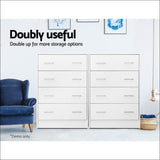 Artiss Tallboy 4 Drawers Storage Cabinet - White - Furniture
