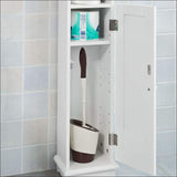 Toilet Paper Holder with Storage Freestanding Cabinet Toilet