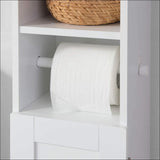 Toilet Paper Holder with Storage Freestanding Cabinet Toilet