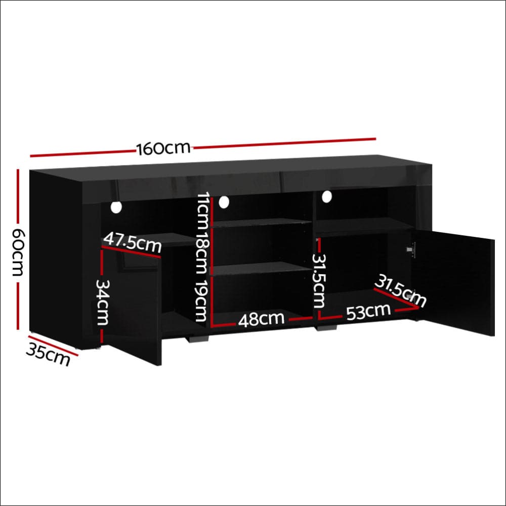 Tv Cabinet Entertainment Unit Stand Rgb Led Gloss Furniture 