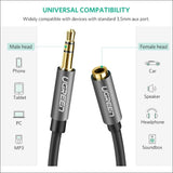 Ugreen 3.5mm Male to 3.5mm Female Extension Cable 5m (black)