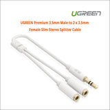 Ugreen Premium 3.5mm Male to 2 X 3.5mm Female Slim Stereo 