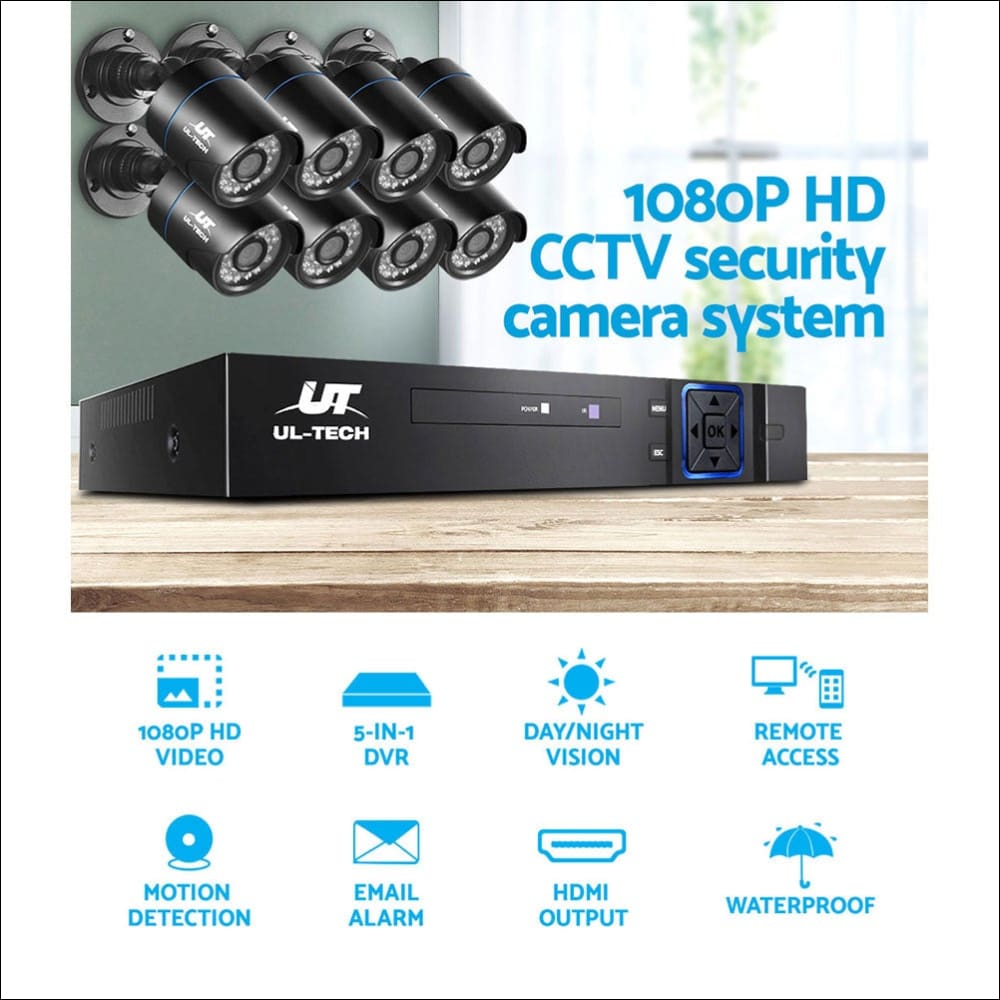 Ul Tech 1080p 8 Channel Hdmi Cctv Security Camera with 1tb 