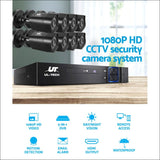 Ul-tech Cctv Camera Home Security system 8ch Dvr 1080p 1tb 