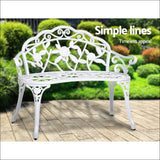 Gardeon Victorian Garden Bench White - Furniture > Outdoor