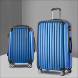 Wanderlite 2 Piece Lightweight Hard Suit Case Luggage Blue -