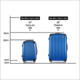 Wanderlite 2 Piece Lightweight Hard Suit Case Luggage Blue -
