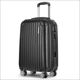 Wanderlite 24inch Lightweight Hard Suit Case Luggage Black -