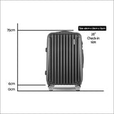 Wanderlite 28inch Lightweight Hard Suit Case Luggage Black -