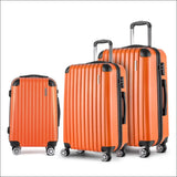 Wanderlite 3 Piece Lightweight Hard Suit Case Luggage Orange