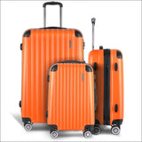 Wanderlite 3 Piece Lightweight Hard Suit Case Luggage Orange