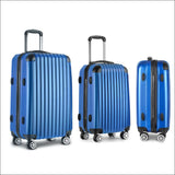 Wanderlite 3 Piece Luggage Suitcase Trolley - Blue - Home & 