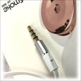 White Rose Gold Holysmoke Motif on Ear Foldable Headphones -