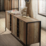 Wine Cabinet with 2 Strorage and Open selves Bar Cabinet 